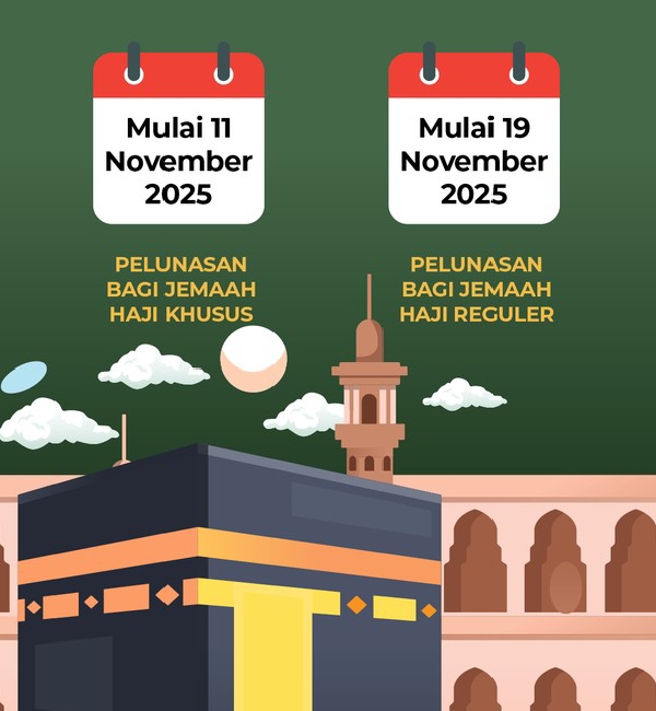 Kementerian Haji dan Umrah resmi merilis jadwal pelunasan biaya haji 2026, dimulai 11 dan 19 November 2025 untuk jemaah haji khusus dan reguler.