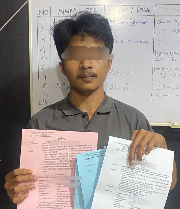 AR diamankan Unit PPA Polres Bulukumba usai menganiaya istrinya yang tengah hamil.