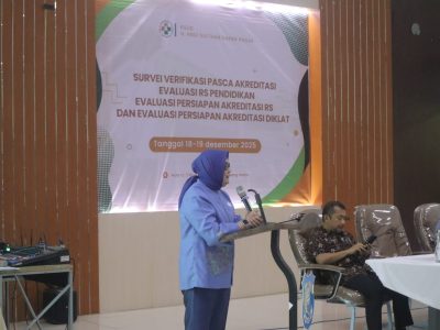 Direktur Utama Lembaga Akreditasi Mutu dan Keselamatan Pasien Rumah Sakit, dr. Andi Wahyuningsih Attas, Sp-An-TI, Subspes.TI(K), MARS.