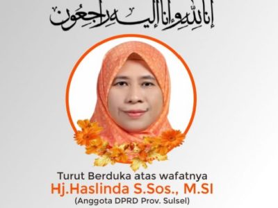 Anggota DPRD Sulsel dari PKS, Haslinda Wahab, meninggal dunia pada Minggu, 7 Desember 2025.
