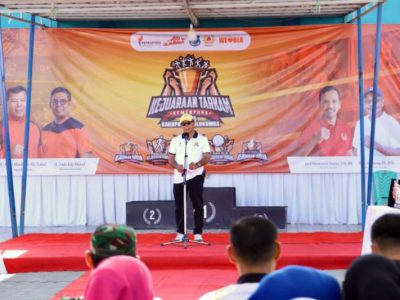 Bupati Bulukumba Andi Muchtar Ali Yusuf membuka Kejuaraan Tarkam 2025 di GOR Bulukumba.