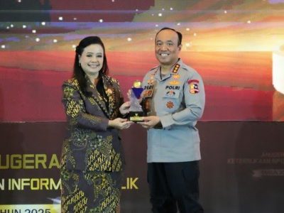 Polri meraih peringkat pertama nasional Monev KIP 2025 dengan nilai 98,90 berpredikat informatif.