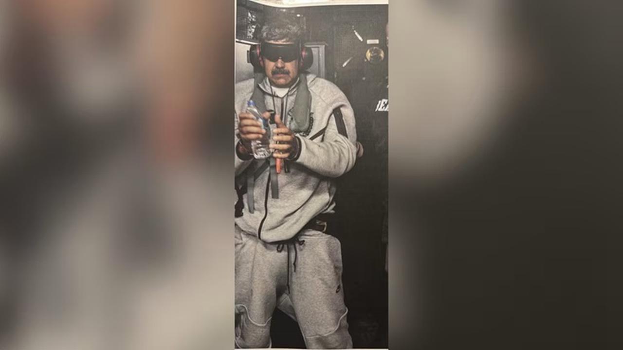 Foto yang diunggah oleh Presiden Amerika Serikat Donald Trump ke platform media sosial Truth Social yang memperlihatkan Presiden Nicolas Maduro yang disebutnya tengah berada di atas kapal perang USS Iwo Jima.