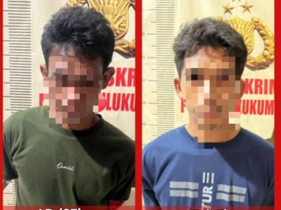 Dua pelaku pencurian gabah diamankan Tim Resmob Polres Bulukumba bersama mobil Daihatsu Sigra dan sejumlah barang bukti, Senin (5/1/2026).