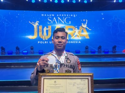 BRIGPOL Andi Try Sandi Saputra personel Ditsamapta Polda Sulsel peraih medali Sepak Takraw SEA Games Thailand 2025