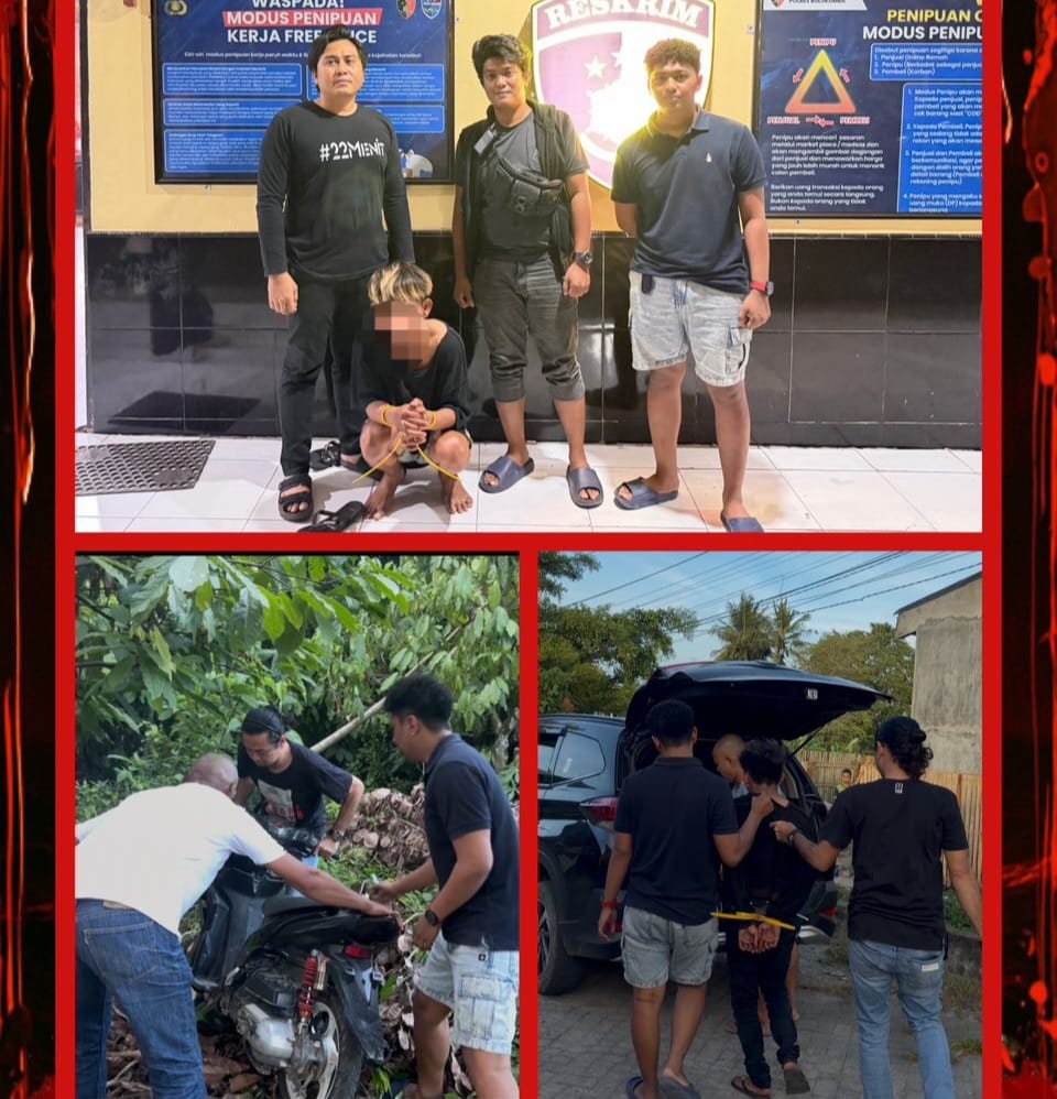 Petugas Resmob Polres Bulukumba mengamankan terduga pelaku curanmor beserta sepeda motor Yamaha Mio M3