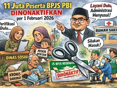 Ilustrasi kartu BPJS Kesehatan peserta PBI yang dinonaktifkan per 1 Februari 2026