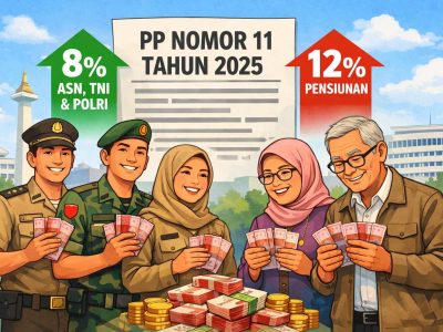 Ilustrasi ASN dan pensiunan menerima kenaikan gaji berdasarkan PP Nomor 11 Tahun 2025