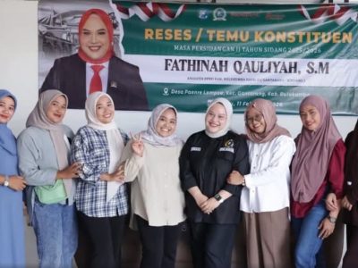 Anggota DPRD Bulukumba Fatinah Qauliyah saat melaksanakan reses di BTN Bayu Perdana 5 Desa Paenre Lompoe