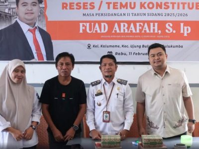 Fuad Arafah melaksanakan reses DPRD Bulukumba 2026 bersama masyarakat Kelurahan Kalumeme