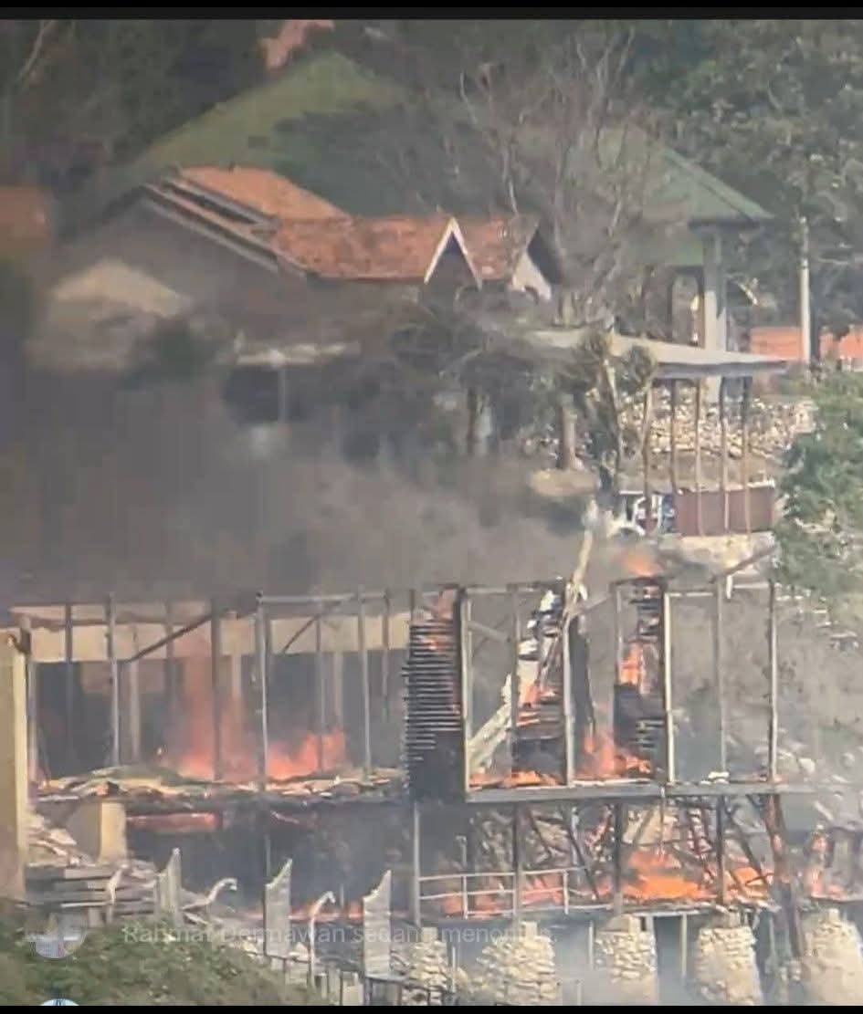 Kondisi Padduppa Resort Bira Bulukumba usai kebakaran yang menewaskan dua karyawan