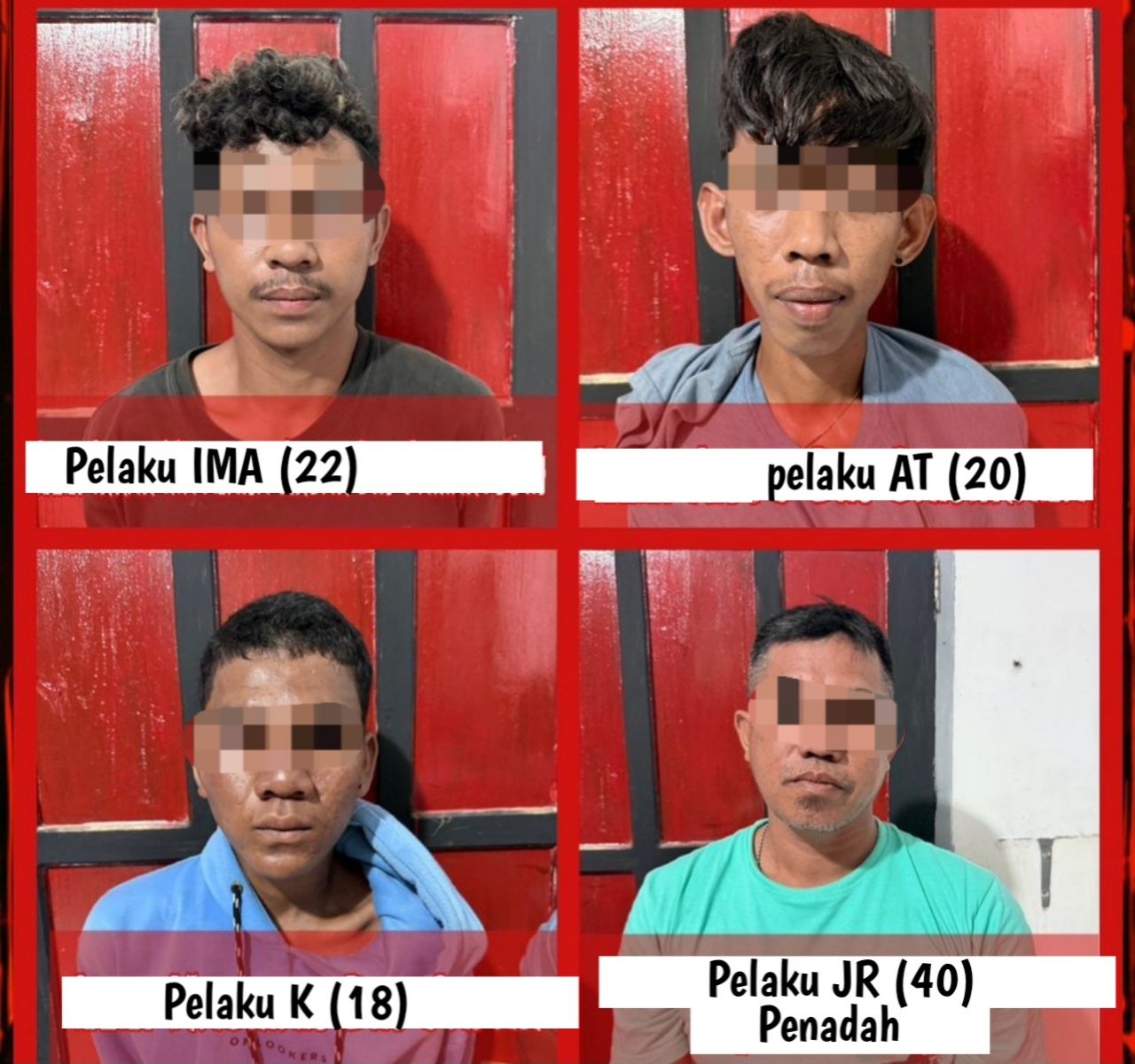 Empat terduga pelaku curas diamankan Polres Bulukumba bersama barang bukti mobil pickup setelah menabrak korban di Jalan Poros Bulukumba–Bantaeng.