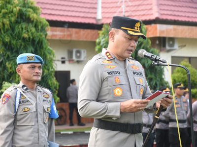 Apel siaga kamtibmas Polres Bulukumba pasca Operasi Ketupat 2026 dipimpin Kapolres