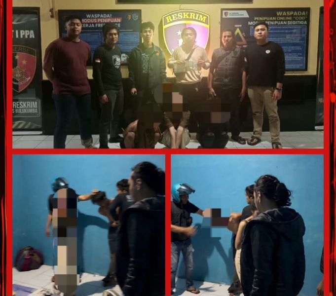 Petugas Resmob Polres Bulukumba mengamankan tiga pelaku curat beserta barang bukti di Kota Bulukumba