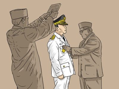 Bupati Bulukumba Andi Muchtar Ali Yusuf melantik sejumlah kepala OPD hasil seleksi terbuka di Gedung Pinisi Bulukumba