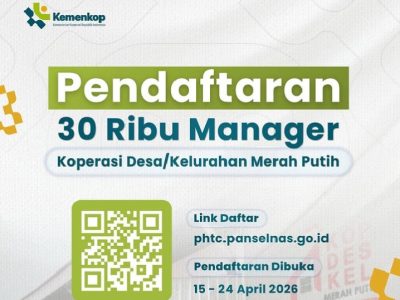 Pendaftaran 30 ribu manager Koperasi Desa Merah Putih dibuka 15–24 April 2026 melalui laman resmi panselnas.