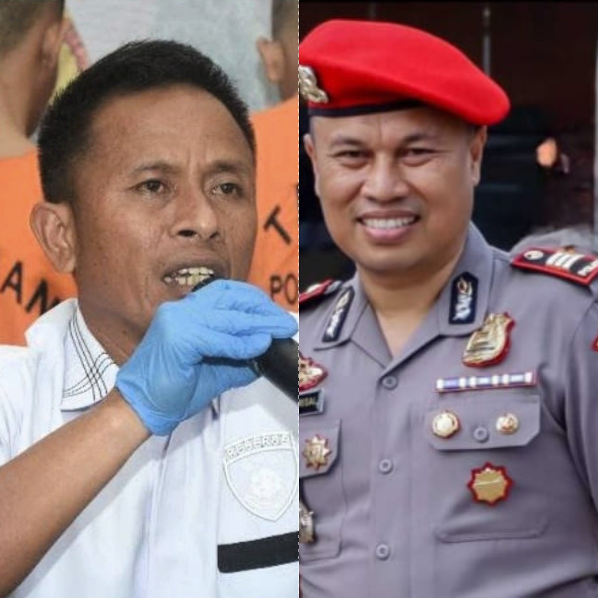 Kasatreskrim dan Kasatnarkoba lama Polres Bulukumba saat masih menjabat sebelum dilakukan serah terima jabatan kepada pejabat baru dalam upacara Sertijab.