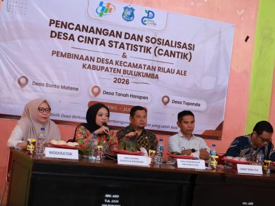 Peluncuran program Desa Cinta Statistik oleh BPS bersama Pemerintah Kabupaten Bulukumba di Desa Bonto Matene Kecamatan Rilau Ale dihadiri kepala desa dan pejabat terkait.