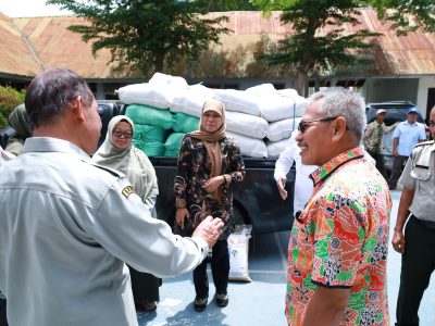 Penyerahan simbolis bantuan 10 ton benih padi unggul dari Kementerian Pertanian kepada Pemkab Bulukumba di Kantor Dinas Pertanian