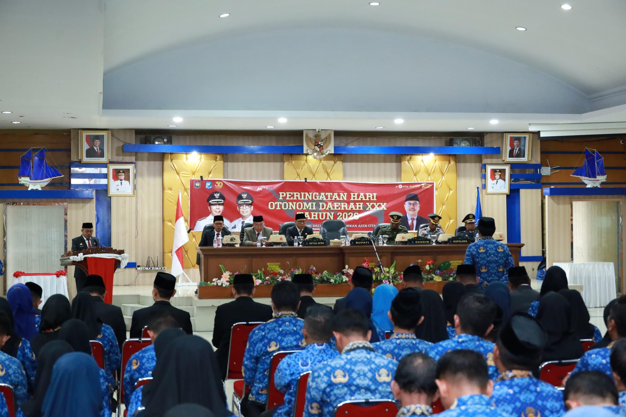 Pemkab Bulukumba menggelar Upacara Peringatan Hari Otonomi Daerah ke-XXX Tahun 2026 di Ruang Pola Kantor Bupati, Senin (27/4/2026).