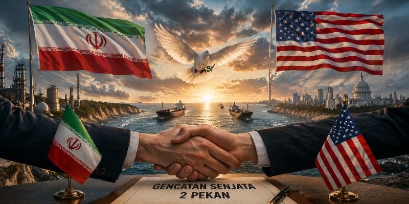 Iran dan Amerika Serikat menyepakati gencatan senjata dua pekan setelah sepuluh tuntutan Teheran diterima.