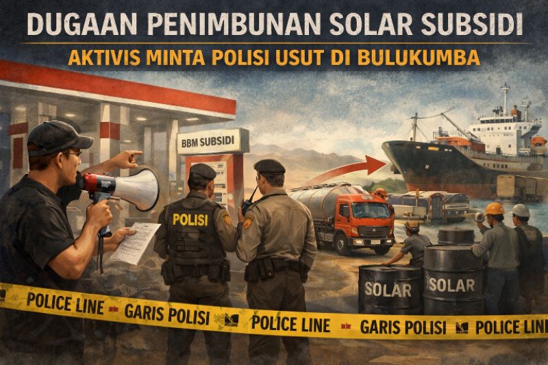 Aktivis Bulukumba menyampaikan desakan pengawasan penyalahgunaan BBM subsidi di SPBU dan pelabuhan.