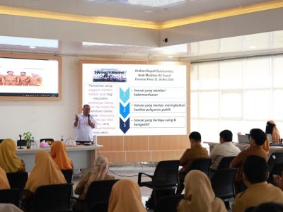 Suasana Coaching Clinic Penginputan Aplikasi Innovative Government Award (IGA) 2026 yang digelar Bapperida Bulukumba di Ruang Kahayya Gedung Pinisi, diikuti 100 ASN dan perwakilan kecamatan.