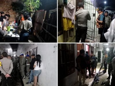 Petugas gabungan TNI, Polri, dan Satpol PP melakukan razia rumah kos dalam operasi cipta kondisi di Kecamatan Ujung Bulu, Bulukumba, Sabtu malam 9 Mei 2026.