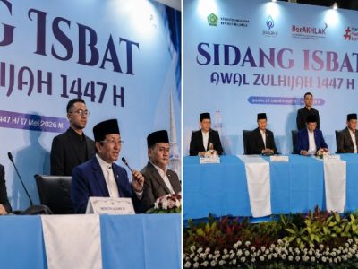 Sidang Isbat penetapan awal Zulhijah 1447 Hijriah di Kantor Kementerian Agama, Jakarta, Minggu (17/5/2026), yang menetapkan Iduladha 2026 jatuh pada 27 Mei.